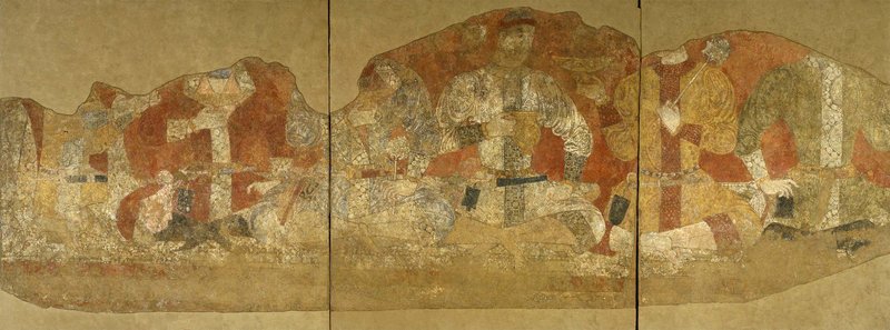 Ancient Sogdian Silk Trade Mural