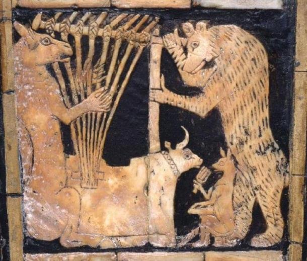 Ancient Sumerian Lyre With Bull Head