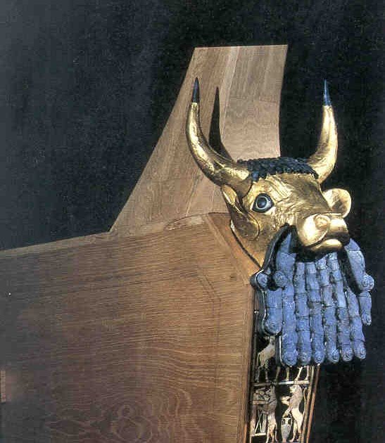 Ancient Sumerian Lyre With Bull Head