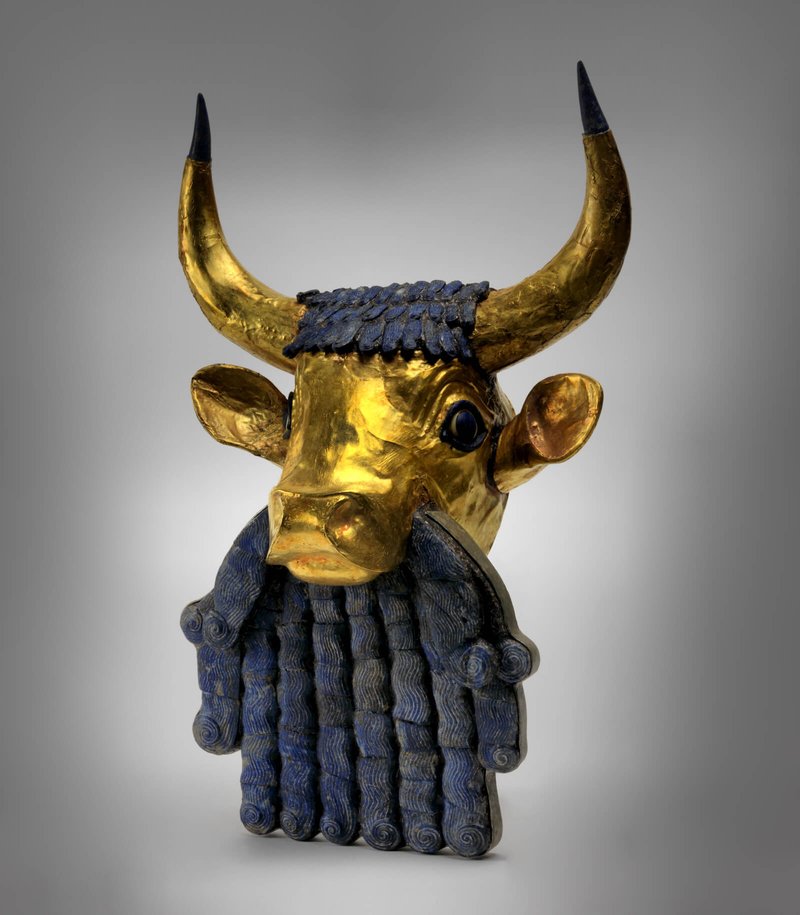 Ancient Sumerian Lyre With Bull Head