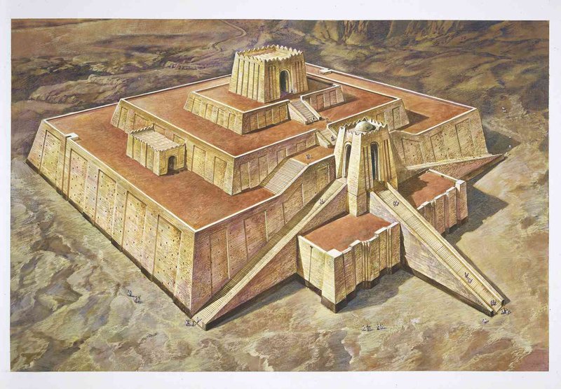 Ancient Sumerian Ziggurat Blue Glazed Bricks
