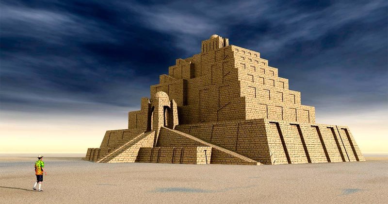 Ancient Sumerian Ziggurat Blue Glazed Bricks