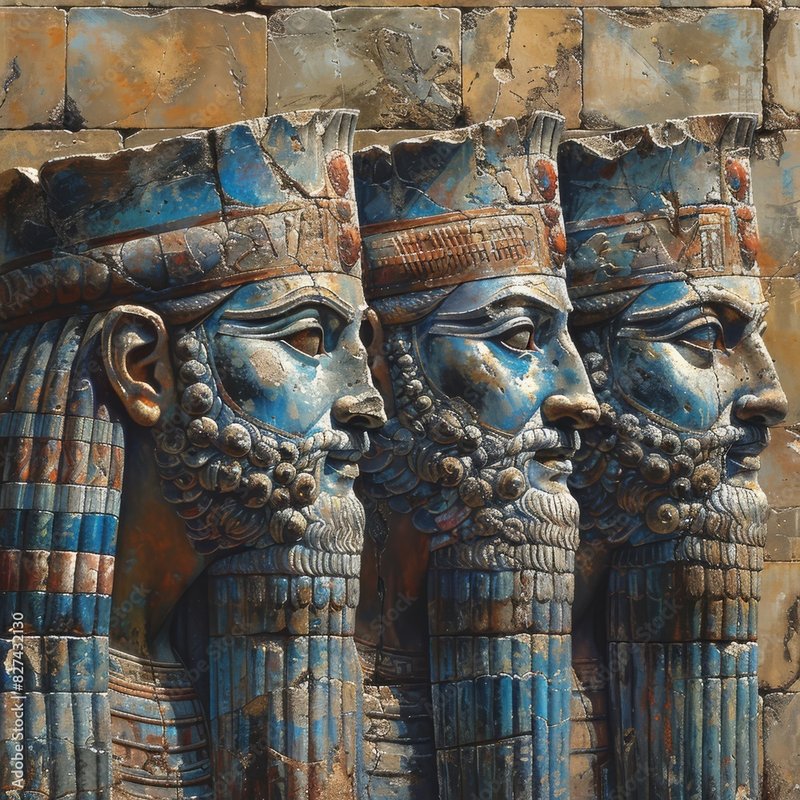 Ancient Sumerian Ziggurat Blue Glazed Bricks