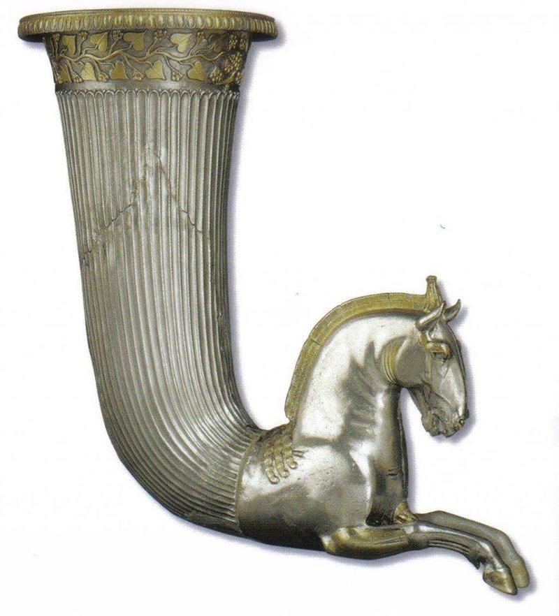 Ancient Thracian Silver Rhyton