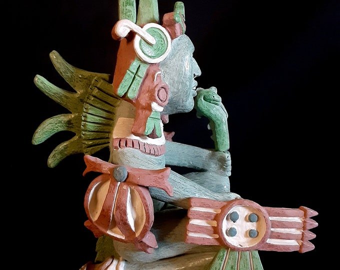 Aztec Altar With Eagle Warrior Carvings