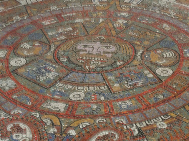 Aztec Calendar Stone Close-Up