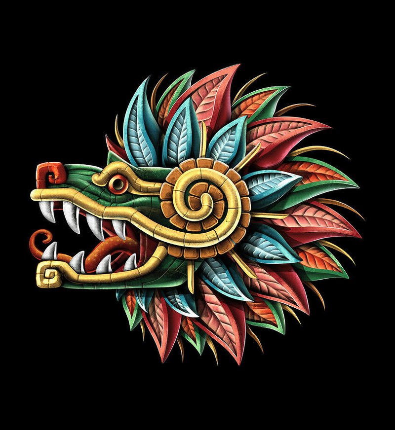 Aztec Feathered Serpent Sculpture