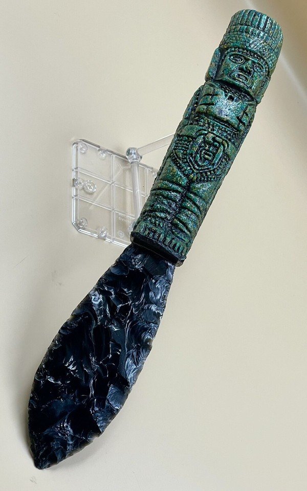 Aztec Obsidian Sacrificial Knife