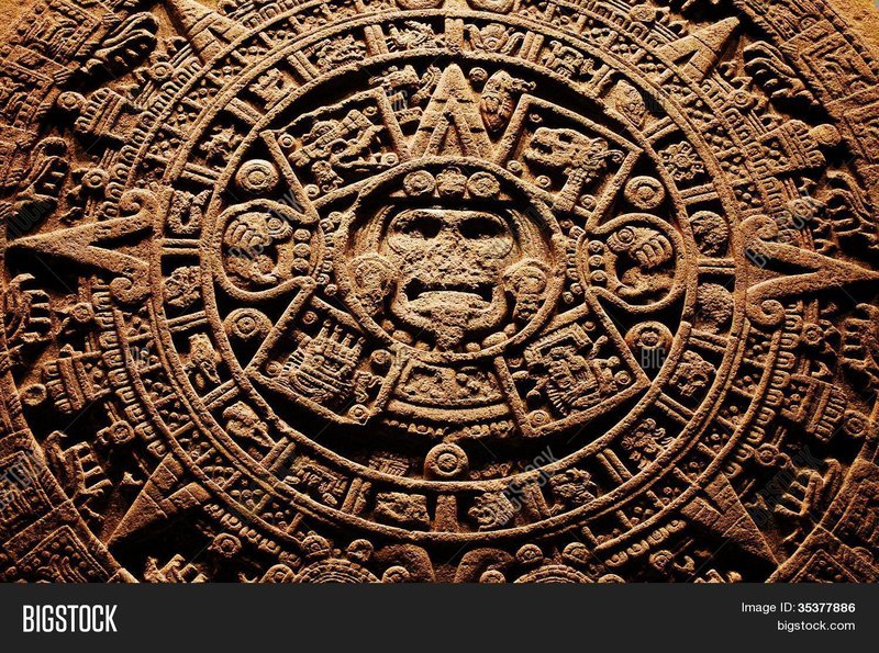 Aztec Stone Calendar Depiction