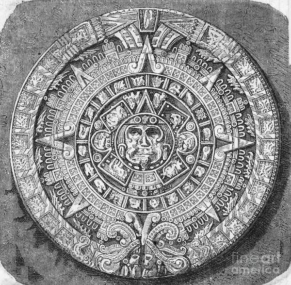 Aztec Stone Calendar Depiction
