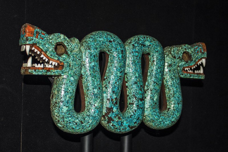 Aztec Turquoise Serpent Mosaic