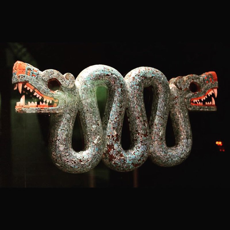 Aztec Turquoise Serpent Mosaic