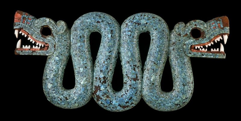 Aztec Turquoise Serpent Mosaic