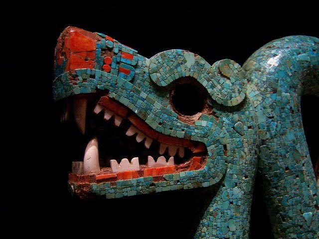 Aztec Turquoise Serpent Mosaic
