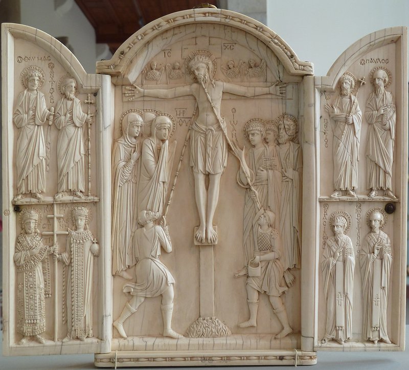 Byzantine Ivory Triptych Carvings<span class=