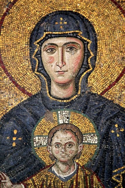 Byzantine Mosaic Of Virgin Mary