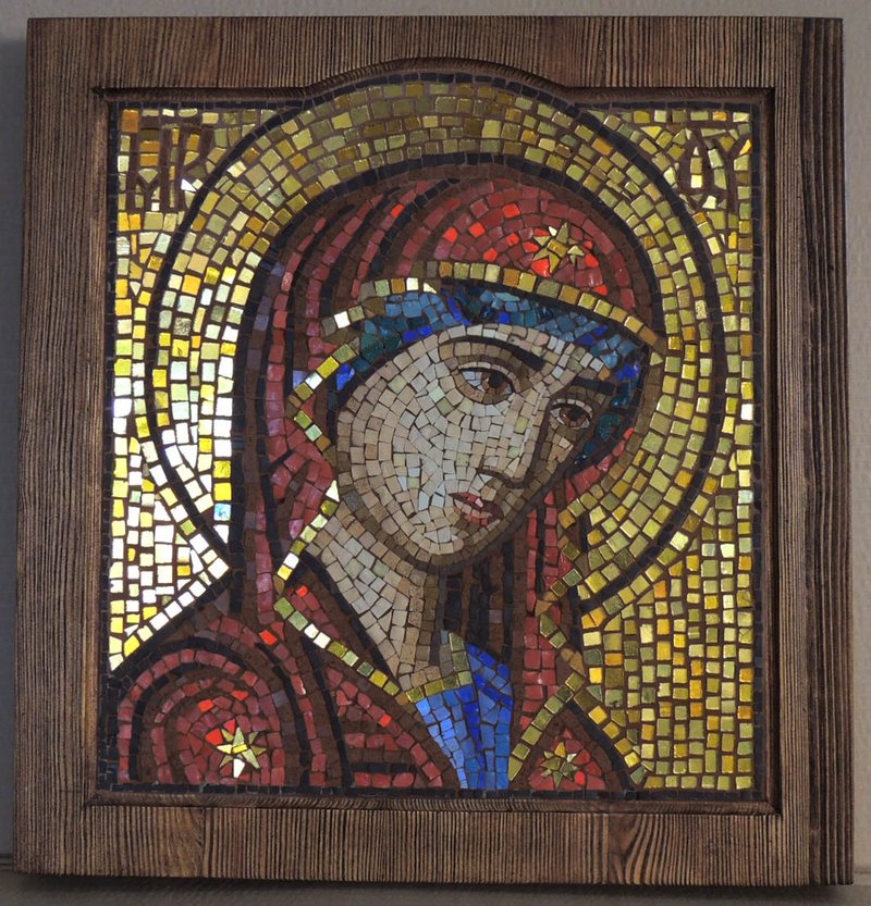 Byzantine Mosaic Of Virgin Mary<span class=