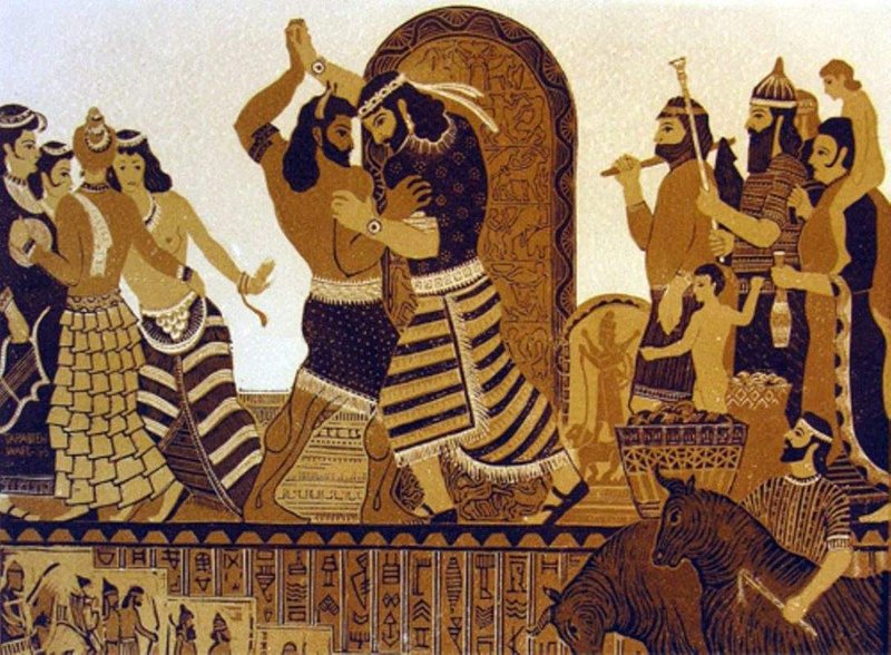 Carving Of Gilgamesh And Enkidu