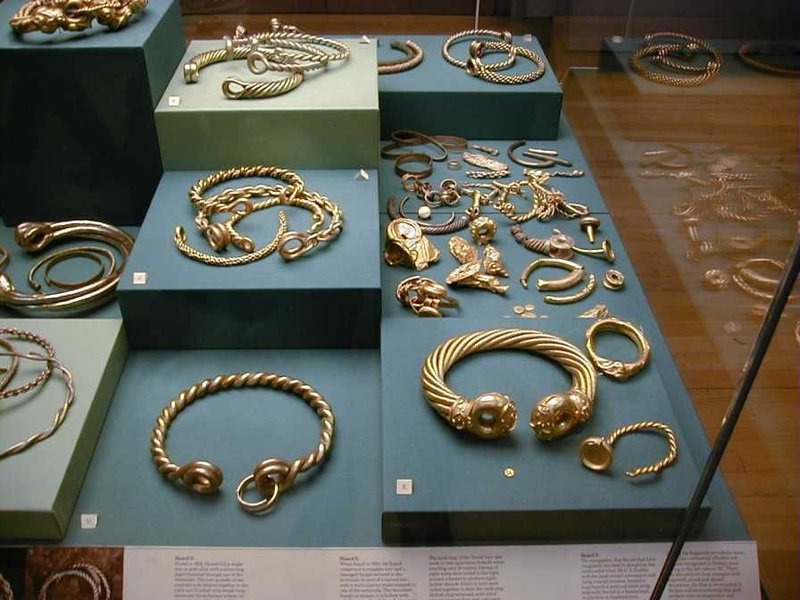 Celtic Gold Torcs In Museum Displays