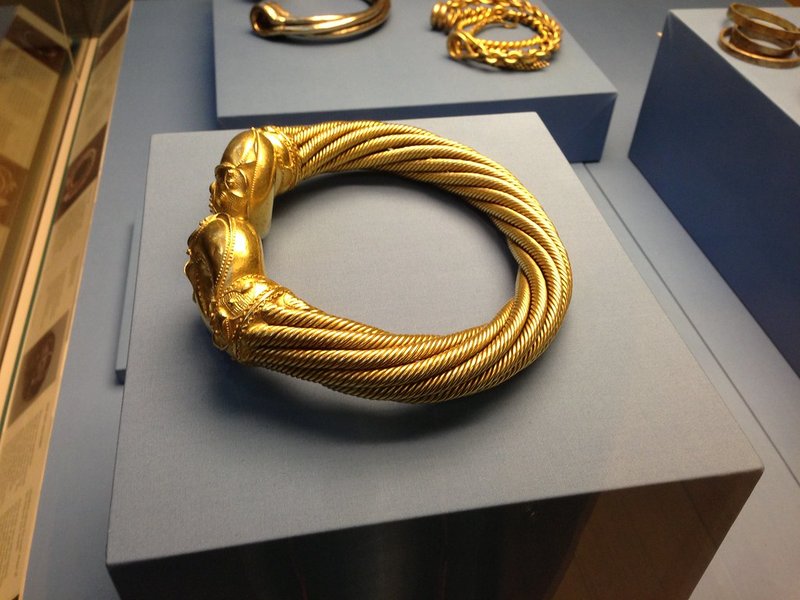 Celtic Gold Torcs In Museum Displays<span class=