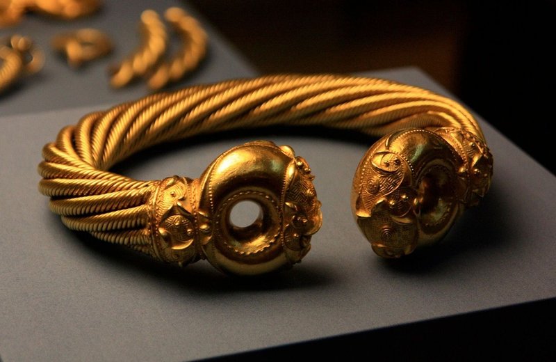 Celtic Gold Torcs In Museum Displays
