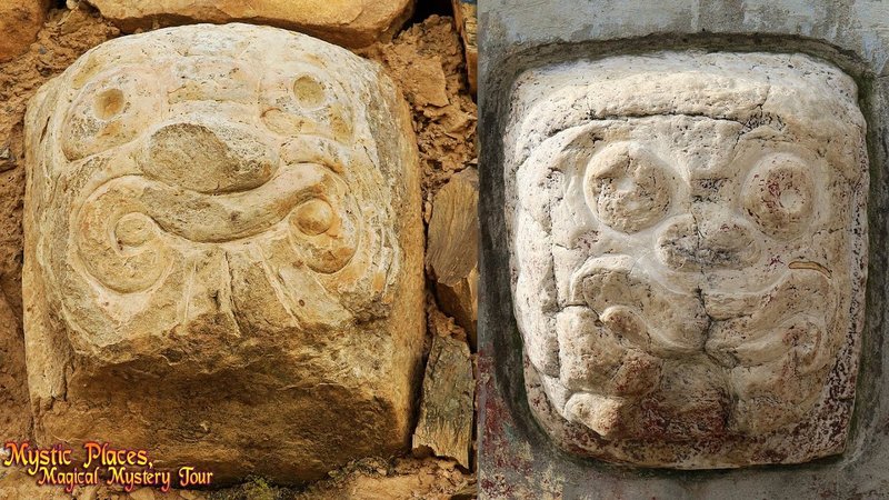 Chavin Tenon Heads In Peru