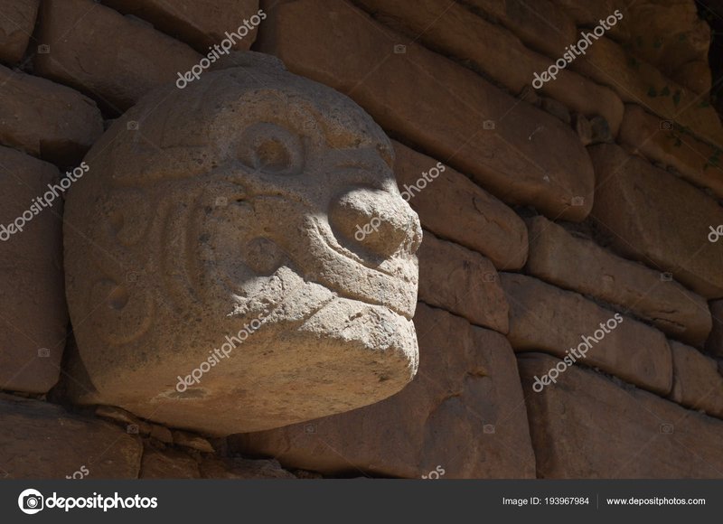 Chavin Tenon Heads In Peru<span class=
