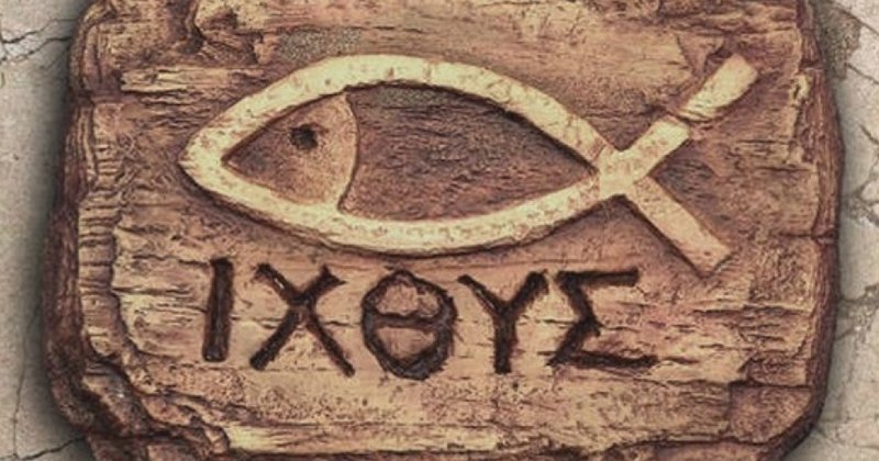 Early Christian Fish Symbol Graffiti<span class=