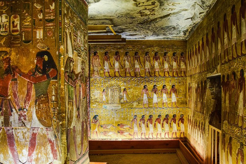 Egyptian Blue Pigment On Tomb Walls