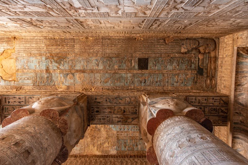 Egyptian Blue Pigment On Tomb Walls