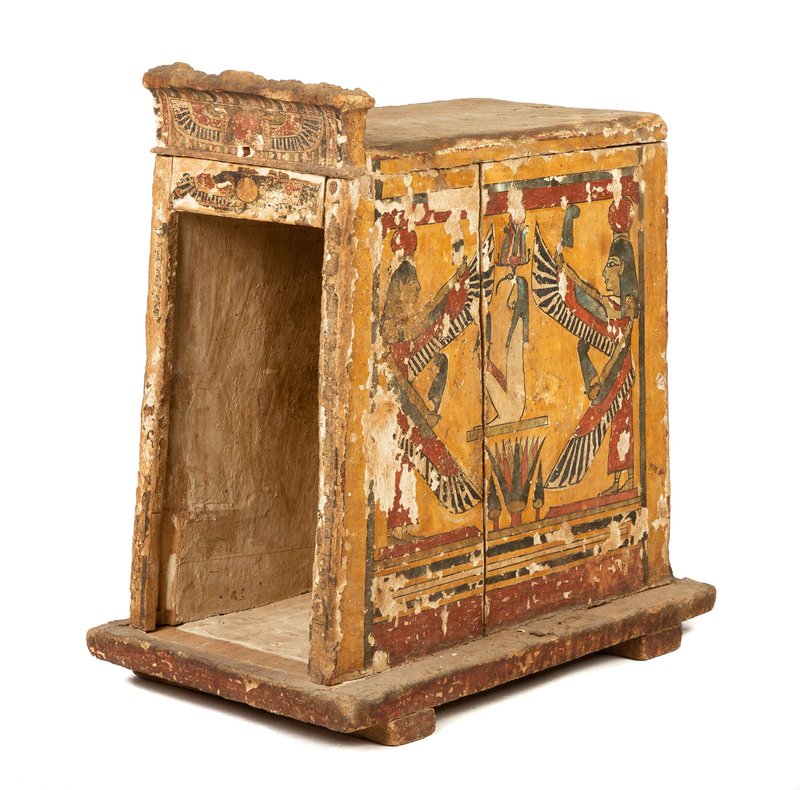 Egyptian Canopic Chest With Hieroglyphs