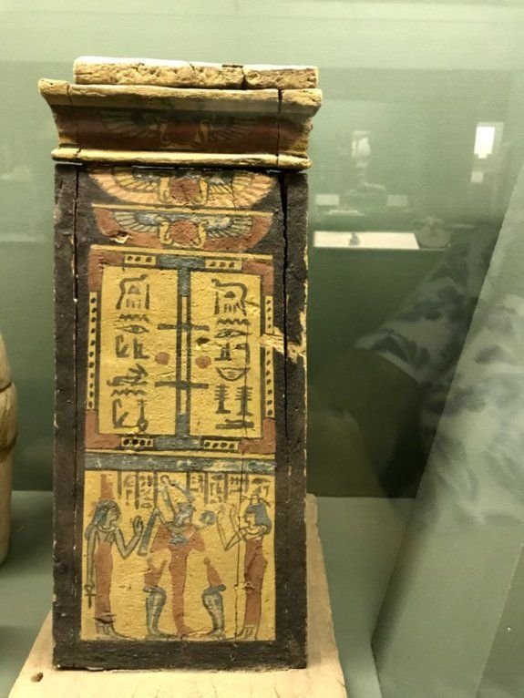 Egyptian Canopic Chest With Hieroglyphs