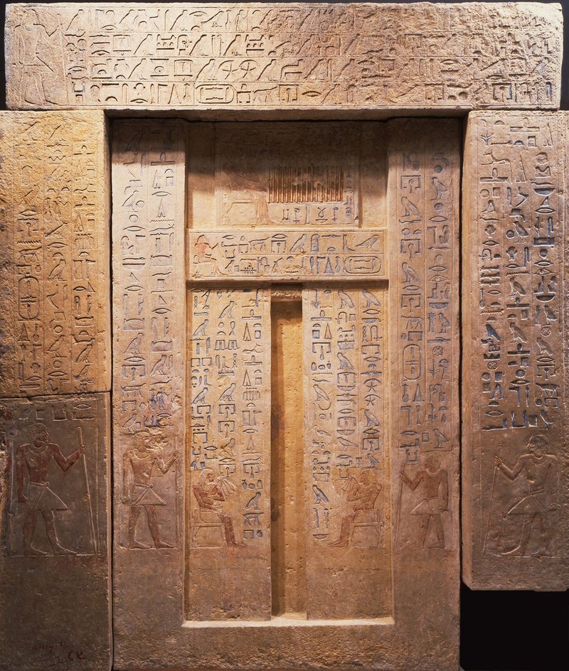 Egyptian False Door Tomb Reliefs