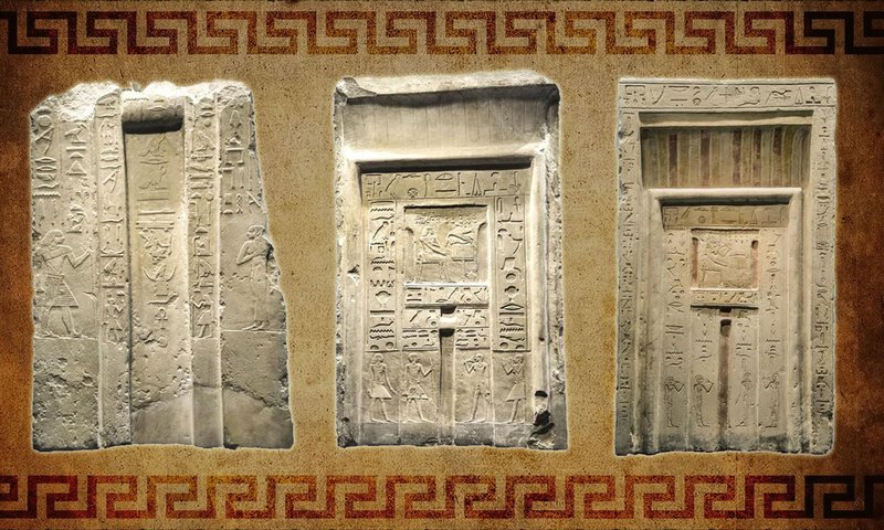 Egyptian False Door Tomb Reliefs
