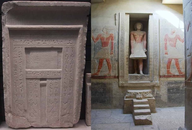 Egyptian False Door Tomb Reliefs