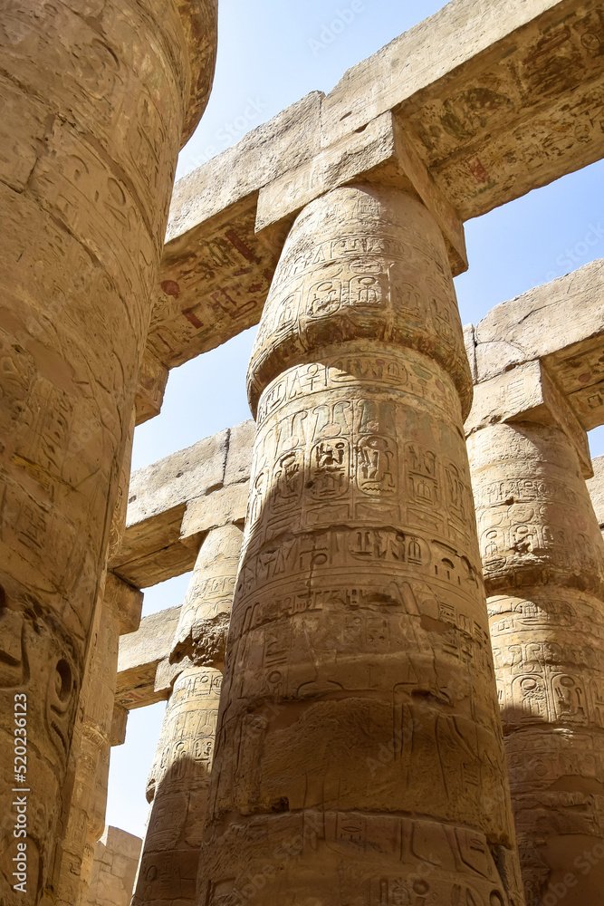 Egyptian Hieroglyphs At Karnak Temple