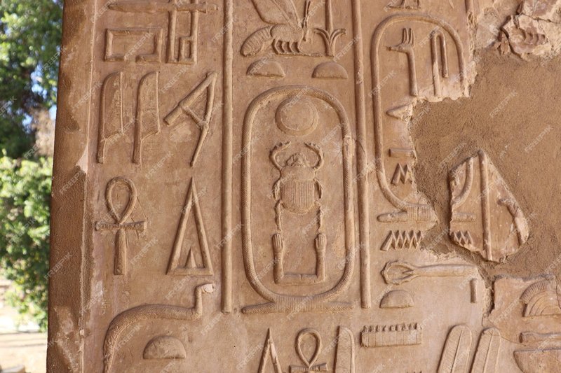 Egyptian Hieroglyphs At Karnak Temple