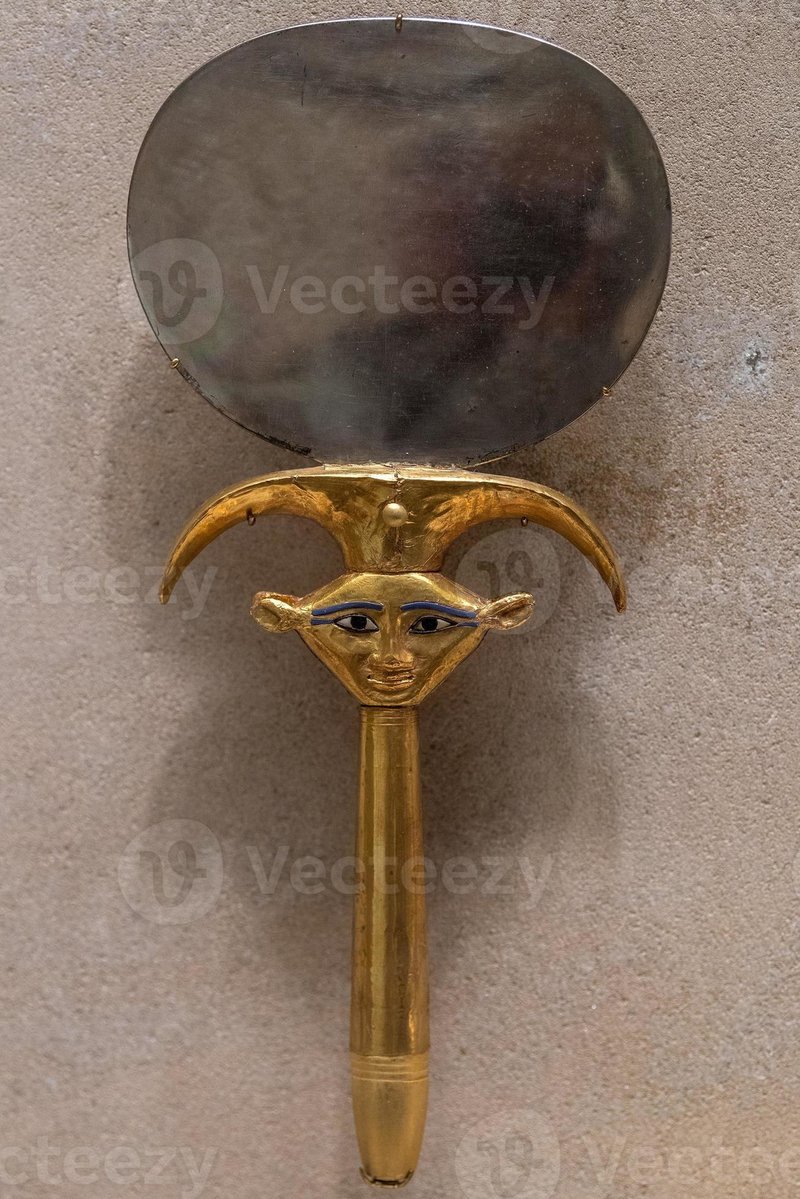 Egyptian Mirror Backed With Gold Leaf