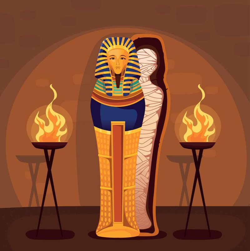 Egyptian Mummy In Sarcophagus
