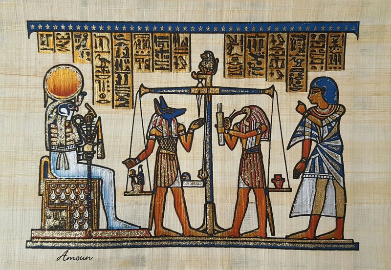 Egyptian Mural Of Afterlife Journey