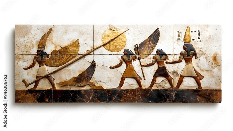 Egyptian Mural Of Afterlife Journey