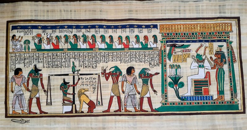 Egyptian Mural Of Afterlife Journey