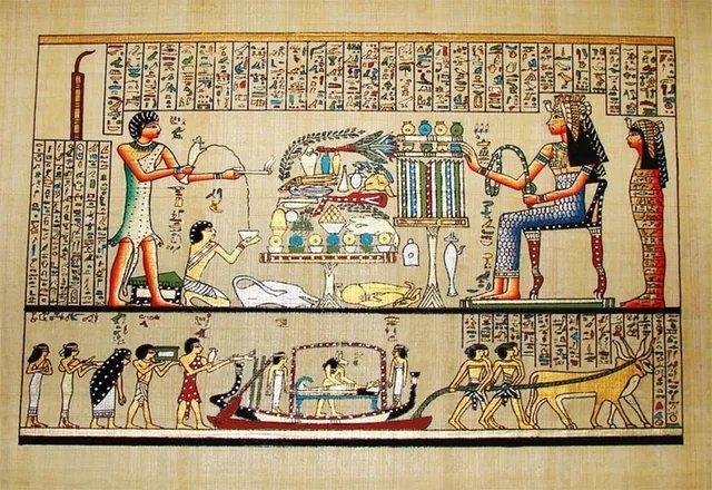 Egyptian Mural Of Afterlife Journey