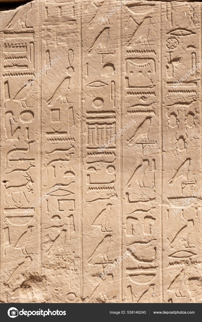 Egyptian Pillar Inscriptions In Hieroglyphs