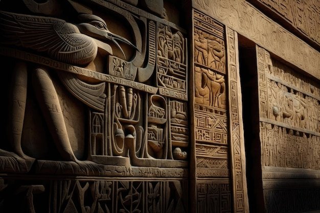 Egyptian Pillar Inscriptions In Hieroglyphs
