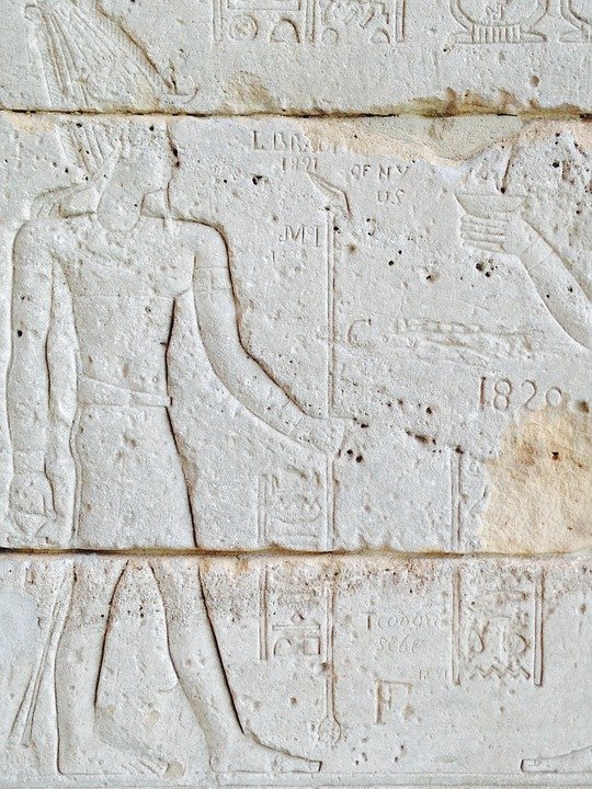 Egyptian Pillar Inscriptions In Hieroglyphs