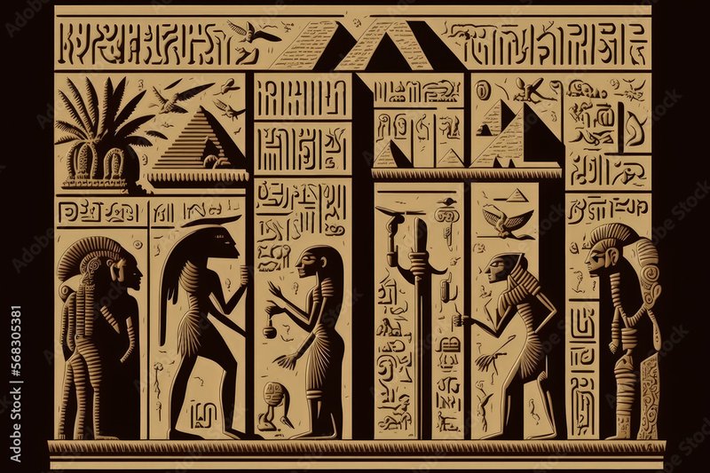 Egyptian Pillar Inscriptions In Hieroglyphs