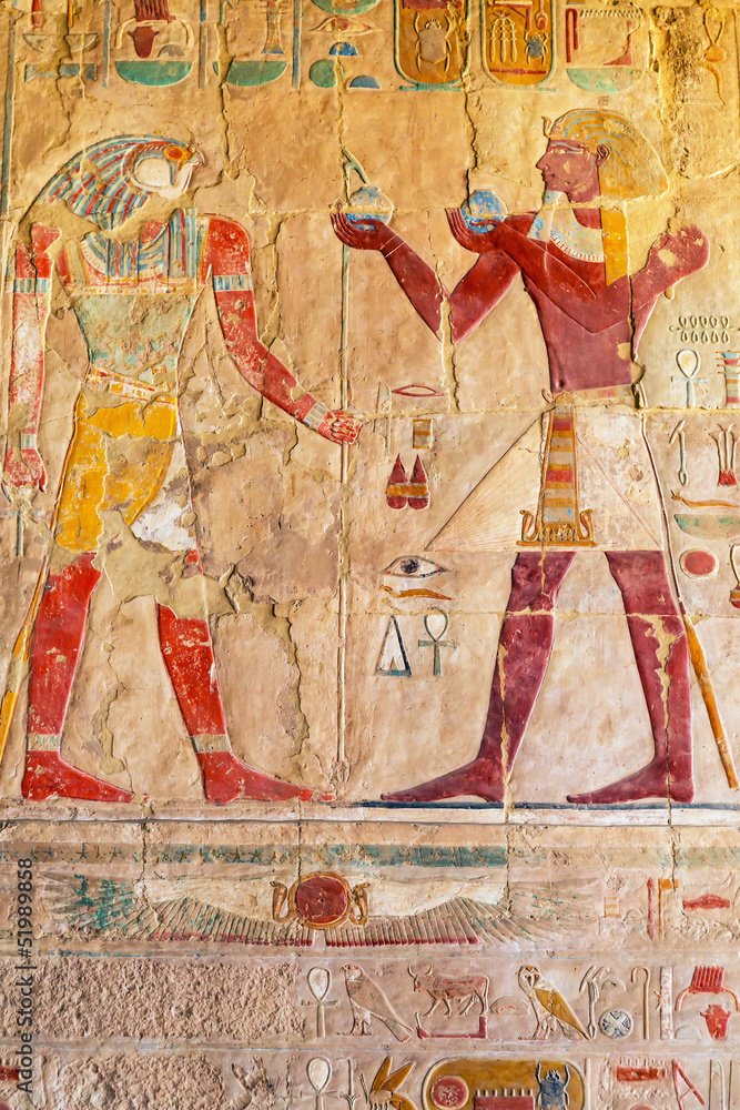 Egyptian Temple Of Hatshepsut Reliefs<span class=