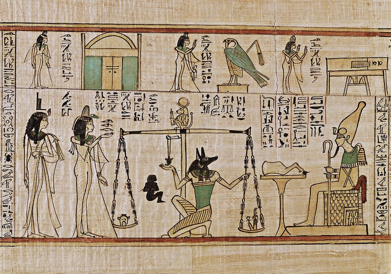 Egyptian Wall Painting Of Weighing The Heart