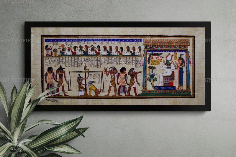 Egyptian Wall Painting Of Weighing The Heart